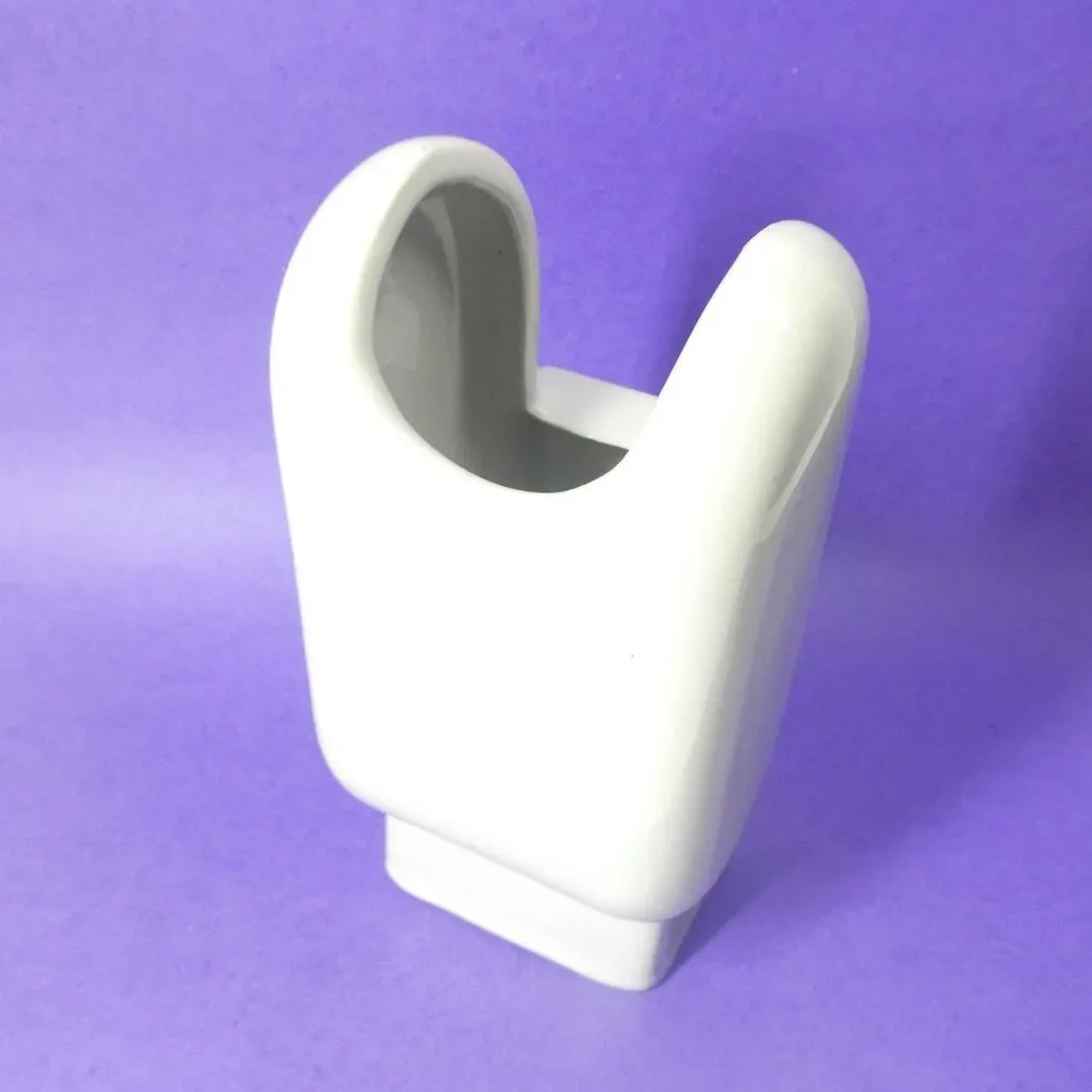 Postmodern Vase Abstract Gray Ceramic Vintage 1980s